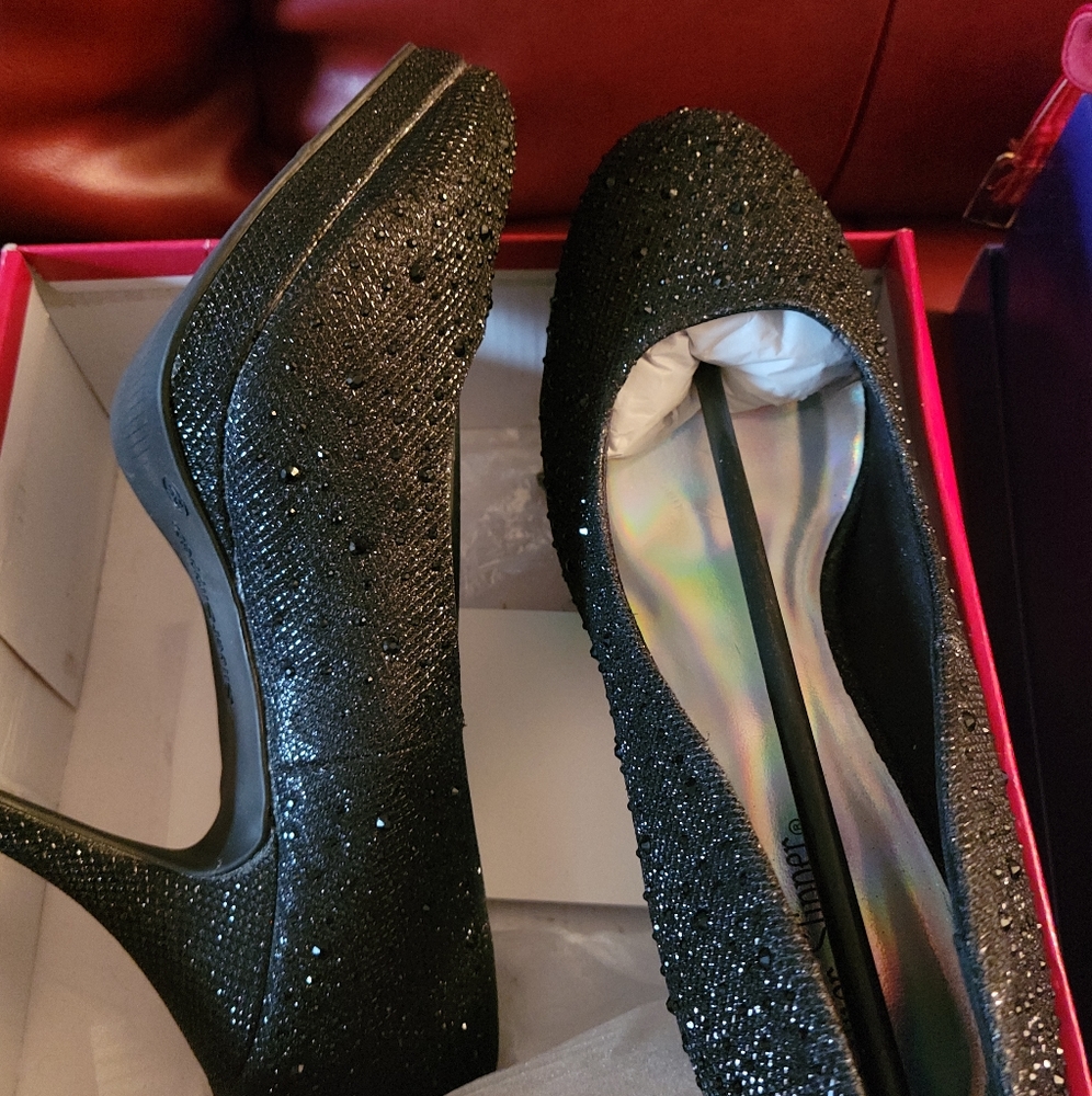 Sparkly Black Heels